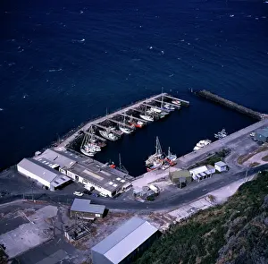 Wharf: Stanley fishing wharf from the Nut. Northwest Tasmania