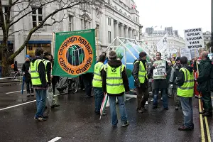 Protest: Start of Campaign Against Climate Change March banners