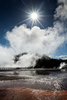 Midway: Steam - rising from Excelsior Geyser Midway Geyser