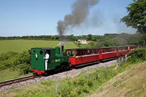Trains: Steam train with red carriages
