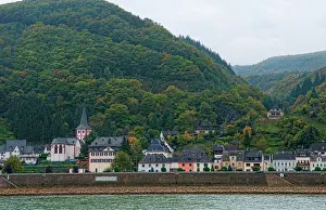 Bachmann: Steeple and hills of Hirzenach, Germany
