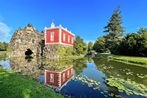 Stein: Stein Island with artificial volcano, cultural foundation