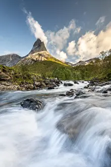 Torrent: Stetind, Norwegian national mountain, in front torrent