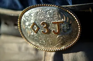 Belt: StockmanIs ornate belt buckle decorated with the