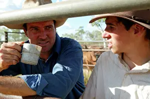 Muster: Stockmen.having a tea break during the annual cattle