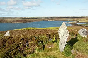Lochs: Part of stone circle - overlooking Loch Langais