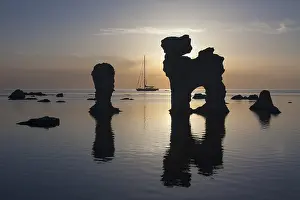 Stacks: Stone column Gamle Hamn - Faroe island - Gotland, Sweden