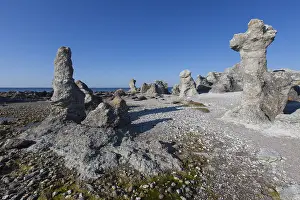 Stacks: Stone columns at Folhammar - Faroe island - Gotland, Sweden