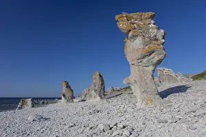 Gotland: Stone columns at Langhammar - Faroe island - Gotland, Sweden