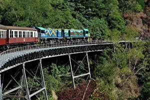 Trains: Stoney Creek Bridge, diesel locomotives and carriages