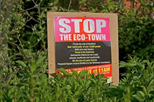 Demonstrating: 'Stop eco new townI posters