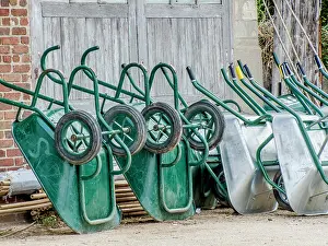 Tool: Stored wheelbarrows overturned