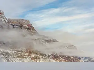 Uummannaq: Storen Island, frozen into the sea ice of the Uummannaq