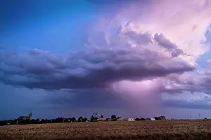 Towns: Storm over Chartres. Heat storm over the Chartres