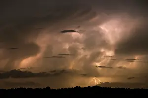 Electrical: Storm clouds in the night lit up by lightning