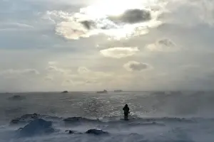 Attached: a storm drove all the fast ice attached to the coast