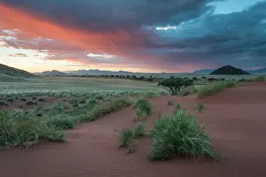 Excelsior: Storm over Excelsior Farm, Namibia at sunset, Namibia
