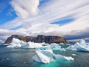 Storm: Storm over Storoen Island. Landscape in the Uummannaq Fjord