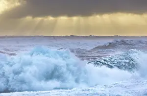 Churning: Storm waves at Reynisfjara Black Sand Beach, Vik