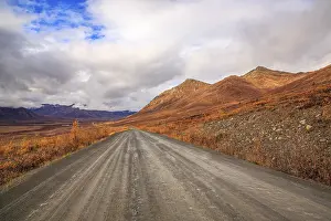 Roads: A stormy autumn day on the Dempster Highway in the Yukon Territory