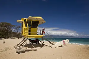 Ausblick: Strand des Kanaha Beach Park, Maui, Hawaii, USA