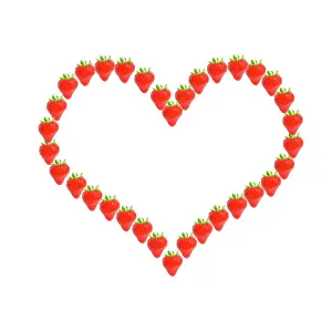 Strawberries: Strawberries - heart shape frame