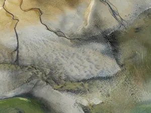 Tides: Streams and marshes at low tide in the coastal wetlands of the Walvis Bay lagoon