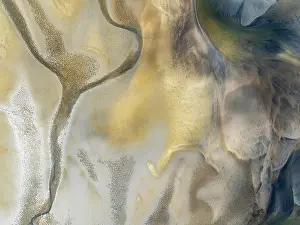 Tides: Streams and marshes at low tide in the wetlands of the Walvis Bay lagoon