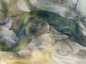 Tides: Streams and marshes at low tide in the wetlands of the Walvis Bay lagoon