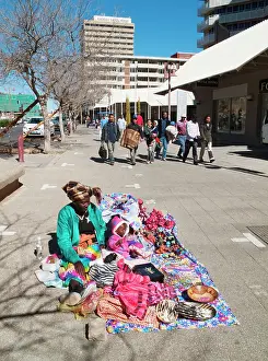 Vendor: Street vendor in the Independence Avenue, the main