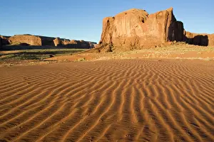 Mesa: Structural forms in the sand against the background