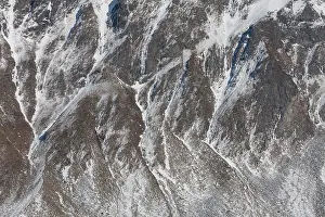 Abstracts: Struktures stone Mountains in snow Lofoten, Norway