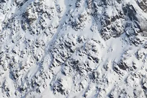 Abstracts: Struktures stone Mountains in snow Lofoten, Norway