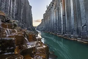 Valleys: Studlagil Basalt Canyon, gorge in the Jokuldalur Valley