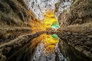 Lava: Stunning Verdes Cave with colorful illumination