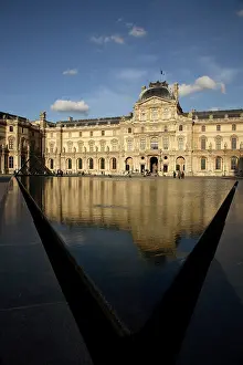 Fountain: Sully Wing of Musee du Louvre. Paris. France