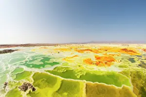 Thermal: Sulphur sediments in the thermal area of Dallol