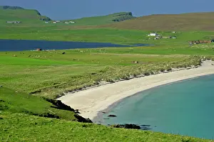 Lochs: Summer beach - beach of Scousburgh Sands on the