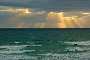Beams: Sunbeams - beams of light break through a dense