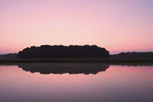 Kentucky: Sunrise over farm pond, Western Kentucky