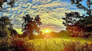 Biosphrenreservat: Sunrise, floodplain meadows, floodplain landscap
