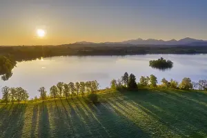 Foothills: Sunrise at Lake Staffelsee near Uffing at Staffelsee