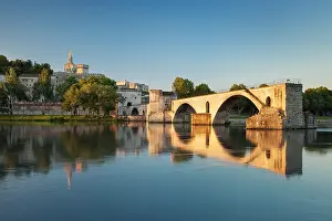 Rhone: Sunrise over River Rhone, Pont Saint Benezet