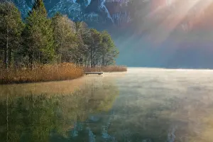 Ostallgaeu: Sunrise at Schwansee, near Hohenschwangau, Romantic