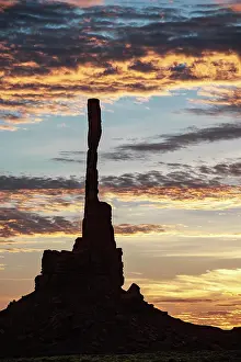 Reservation: Sunrise with Totem Pole backlit, Monument Valley