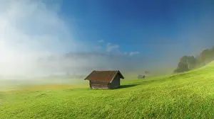 Foothills: Sunrise at Wagenbrachsee, fog, Geroldsee, Gerold
