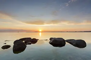 Coastlandscape: Sunset at the Baltic sea - Island of Ruegen - Germany