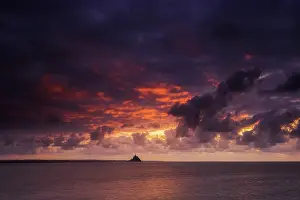 Settlement: Sunset over the Bay of Mont-Saint-Michel from th