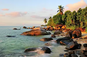 Destinations: Sunset on the beach of Anse Forbans, Mahs Island