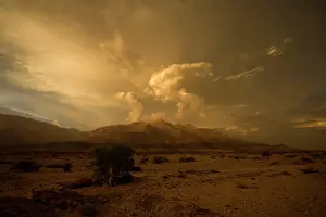 Brandberg: Sunset with cloud build up over the Brandberg Massive